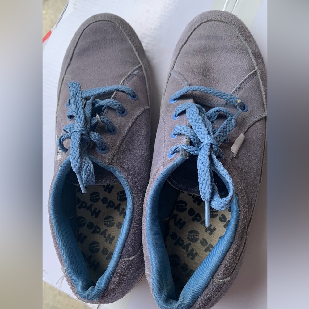 Leather suede shoes bowling laces up shoes size 8